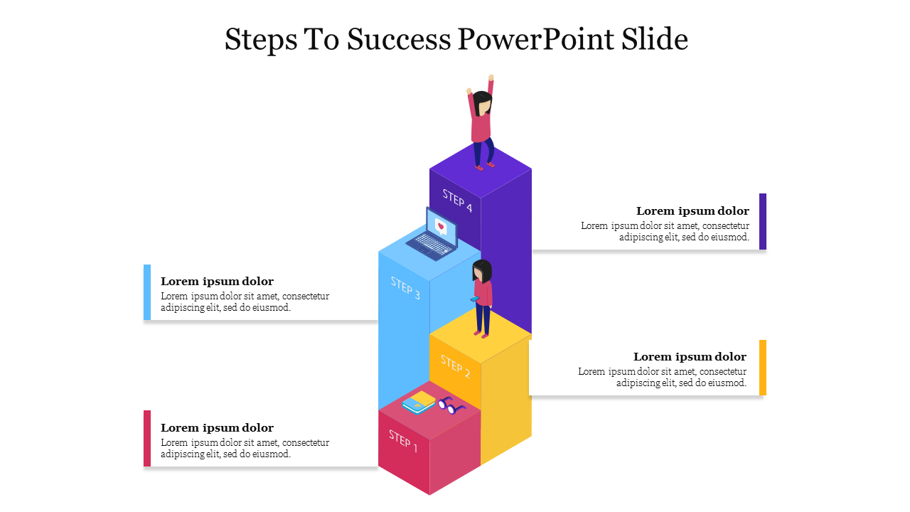 Four Node Steps To Success PowerPoint Slide Template